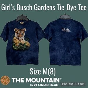 Girls Clothes Tie Dye Tiger Cub Tee Printed by The Mountain in the USA Size M(8)